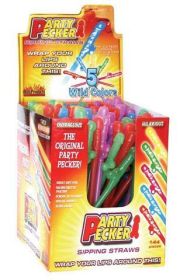 Party Pecker Sipping Straws 144 Pieces Display